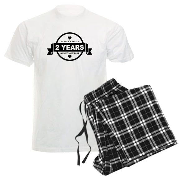 CafePress - Happily Married 2 Years Pajamas - Men's Light Loose Fit Cotton Pajama Set