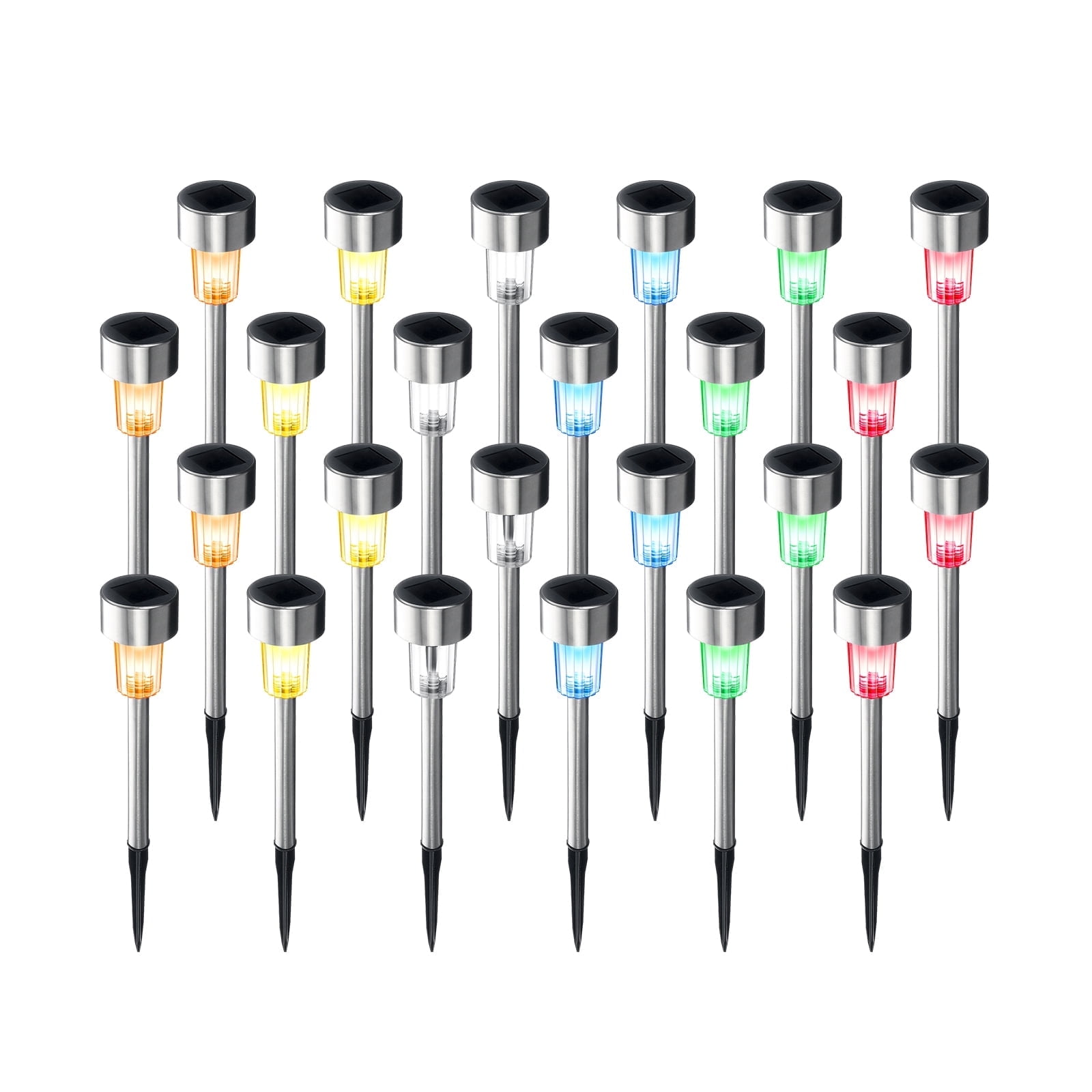 BLITZWILL Solar Lights Outdoor, 24Pack LED Waterproof Pathway Lights for Garden, Landscape, Path, Yard, Patio, RGB