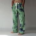 thumbnail image 2 of WEAIXIMIUNG Pantalon Homme Décontracté Mode Homme Décontracté Pantalon en Lin Imprimé avec Poches à Lacets Pantalon Grande Taille, 2 of 5