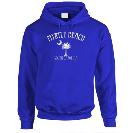 MYRTLE BEACH - Fleece Pullover Hoodie, Royal, Small