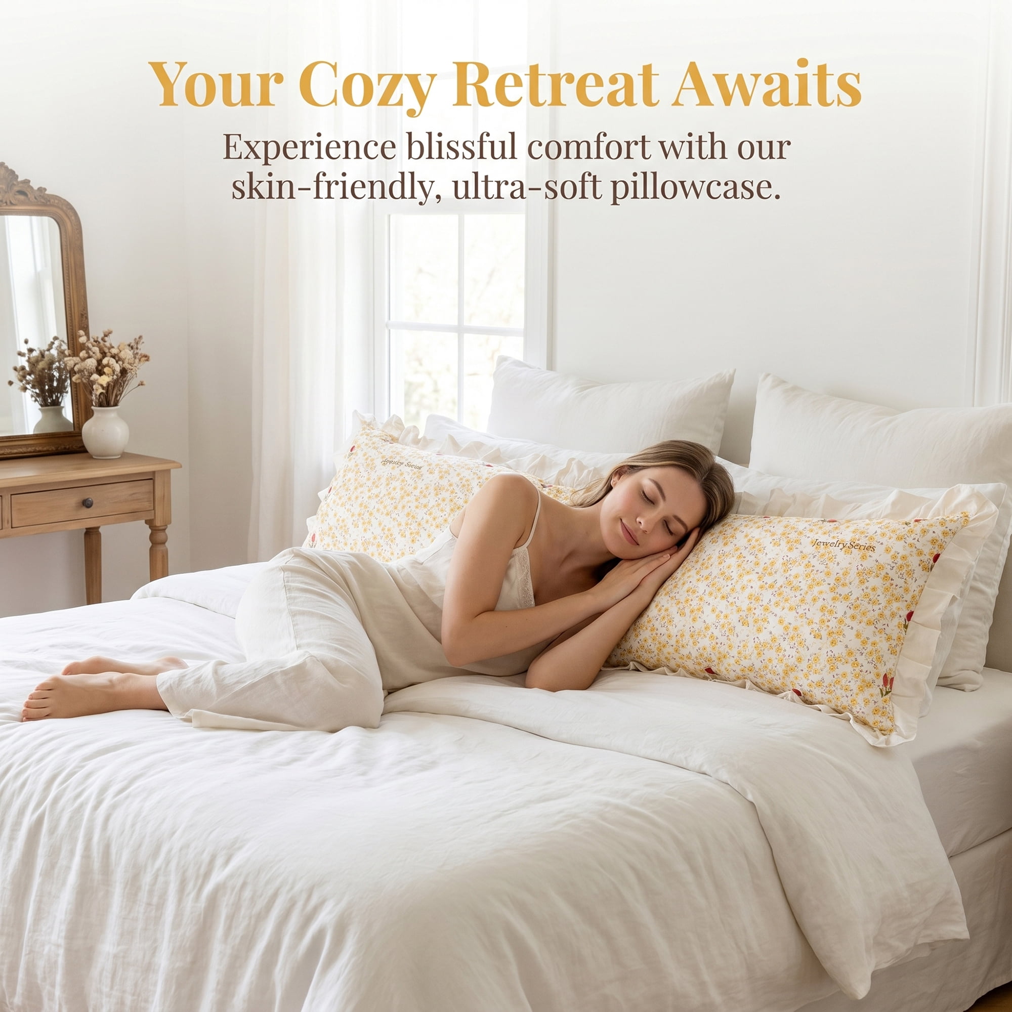 Unique Bargains 1 Pack Pillowcase Soft Cooling Polyester Breathable Cover 20"x48" Yellow