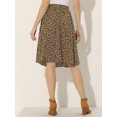 thumbnail image 3 of Falda Acampanada Hasta La Rodilla Con Estampado Floral De Verano Para Mujer Marrón XS, 3 of 6