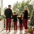 thumbnail image 2 of Family Matching Christmas Set Reindeer Print Long Sleeve Round Neck Tops Plaid Pant, 2 of 7