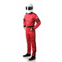 RaceQuip 110015RQP 110 Series 1-Pc Driving Suit SFI 3.2A/1 Red/Black Stripe Large