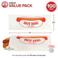 thumbnail image 3 of Paper Hot Dog Bags (100 Pack) - Microwavable Paper Hot Dog Sleeves - Concession Stand Hot Dog Wrappers - Leak Resistant Hot Dog Bags for Food Stands, Food Trucks, Take Out, Delivery - Stock Your Home, 3 of 8