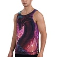 thumbnail image 2 of Gukieu Neon Futuristic Dragon Print Men's Quick Dry Fitness Vest, Round Neck Sleeveless Fitness Bodybuilding Top-X-Large, 2 of 7