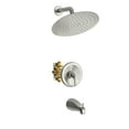 thumbnail image 4 of Freestanding Tub Faucet Replacement 10" Round Rain Shower Head Systems with Waterfall Tub Spout, Brushed Nickel,Wall Mounted shower,Freestanding Tub Faucet Installation, 4 of 9