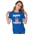 thumbnail image 5 of Happy Fourth of July American Patriot Womens Slim Fit Graphic Tee Brisco Brands S, 5 of 6