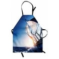 thumbnail image 1 of Sailboat Apron Sail Boat in Action Summer Adventure Water Transport Sunset Travel Print, Unisex Kitchen Bib Apron with Adjustable Neck for Cooking Baking Gardening, White Dark Blue, by Ambesonne, 1 of 3