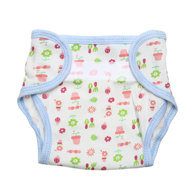 Pañal Reutilizable Algodón Transpirable Ajustable para Bebé Niña Y (Flor Maceta)