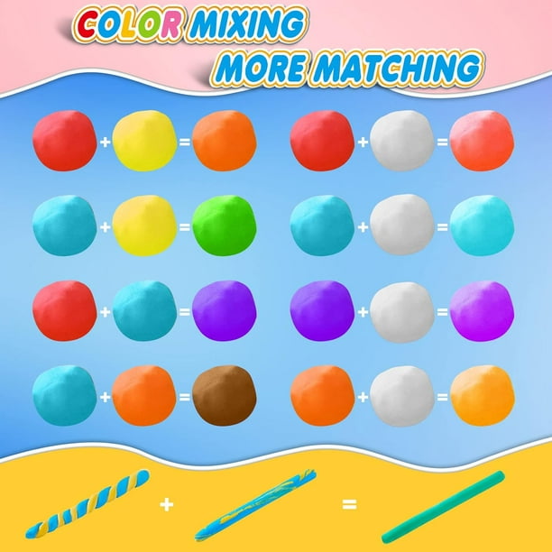 Bridokit Pâte à Modeler Autodurcissante, 60 Couleurs d'Argile Magique Ultra Légère pour Enfants, avec Plus de Pâte Blanche, Presse à Plaque, Outils de Modélisation, Livret Explicatif, Kit DIY Créatif
