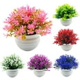 Mini Plastic Artificial Plants Grass in Pot/Small Artificial Faux