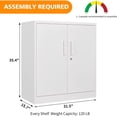 thumbnail image 3 of MIIIKO Metal Storage Cabinet with Locking Doors, White Garage Lockable Steel Cabinets with 2 Doors and 2 Shelves for Home, Garage, Pantry Workshop Warehouse, 3 of 7