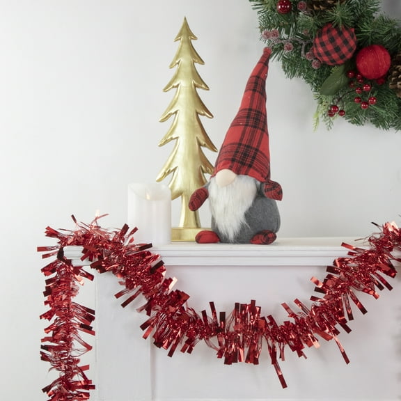 50' x 4" Red Wide Cut Christmas Tinsel Garland - Unlit