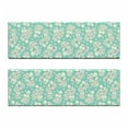 thumbnail image 2 of Floral Bench Cushion Set of 2, Hydrangea Flowers Repeating Romantic Feminine Composition on Teal Toned Backdrop, Standard Size Foam Pad and Decorative Cover, Teal and Ivory, by Ambesonne, 2 of 4