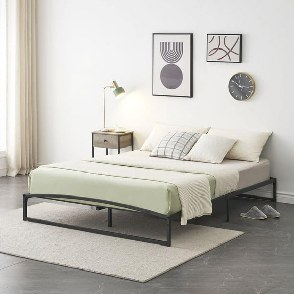 TROPOW Twin Bed Frames,10 Inch Metal Platform Bed Frame, Low Profile Bed Frame with Sturdy Steel Slats Support, Mattress Foundation, No Box Spring Needed, Easy Assembly, Black