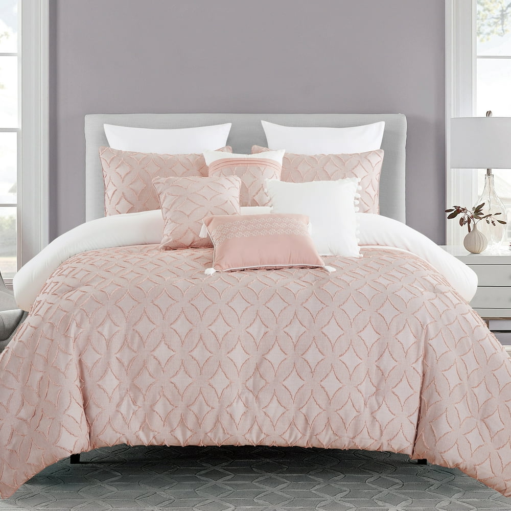 Unique Home 7 Piece Juhi Comforter Set Pink Star Bed In a Bag Clearance