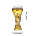 thumbnail image 3 of World Cup Trophy Shaped Glass Beer Mug – 350ml Clear Glass Beer Stein with 3D Trophy Relief, Soccer Fan Collectible for Game Days and Home Bars, 3 of 6