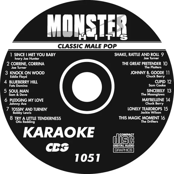 Karaoke Monster Hits Cd G Classic Male Pop #1051