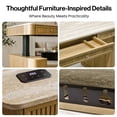 thumbnail image 4 of COLAMY RILLE 60" Electric Standing Desk with Drawers, Modern Stone Look Adjustable Height Desk with Cabinet Base, Fluted Executive Sit Stand Desk for Home Office, 4 of 11