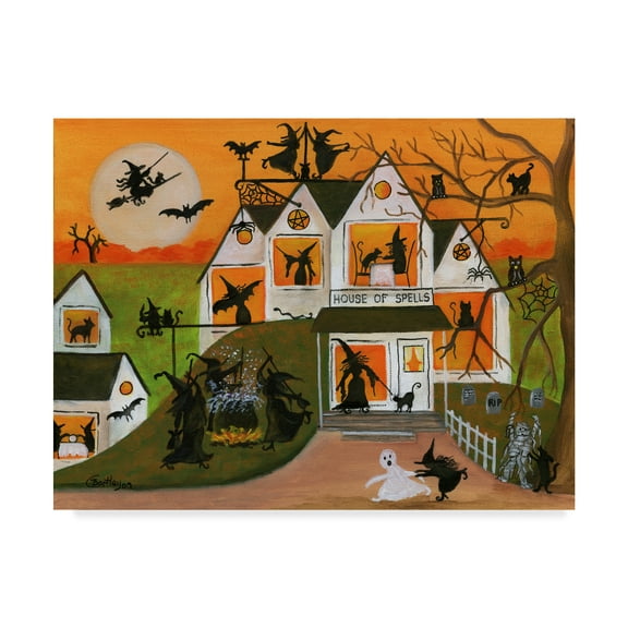 Trademark Fine Art 'Halloween Witch House Of Spells' Canvas Art by Cheryl Bartley