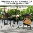 thumbnail image 5 of Patio Furniture Sets Outsunny 28" Outdoor Dining Table, Faux Wood Patio Furniture, Square Wood-Like Garden Table with Water Safe Design for Deck, Backyard, Lawn, Brown,Outdoor Dining Sets, 5 of 9