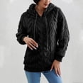 thumbnail image 2 of ABATAB Winter Hoodie Coats for Women Thicken Fuzzy Fleece Jackets with Hood Warm Sherpa Lined Soft Full Zip Sweatshirt Outwear(XX-Large,Black), 2 of 7