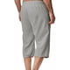 thumbnail image 3 of Pantalones de Lino Casual Suelto Cortado, Color Sólido Cordón Mezcla de Algodón para el Uso Diario, 3 of 6