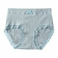 thumbnail image 3 of YWDJ Cotton Breathable Lightweight High Waist No Show Sexy Fashionable Classic High Waisted Breathable and Seductive Solid Color Underwear Blue L, 3 of 3