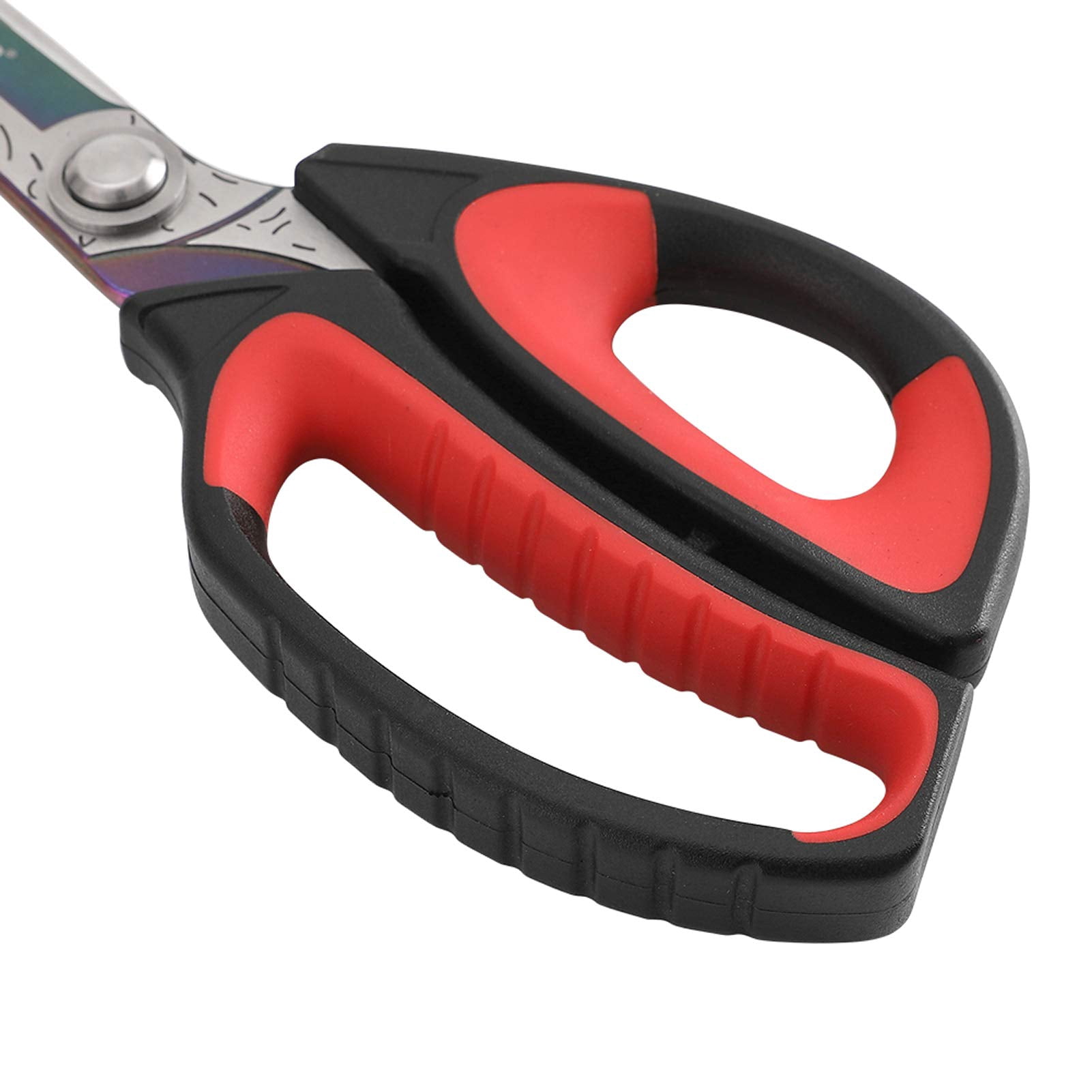 10" Multipurpose Heavy Duty  Titanium Coating Forged Stainless Steel Tool Industrial Shop Shears For Household Pruning Gardening Fabric Red/black