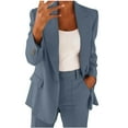 thumbnail image 2 of Aboser Two Piece Blazer Outfits for Women Business Casual Work Sets Open Front Pants Set Long Sleeve Blazer Suit Jackets with Pants, 2 of 5
