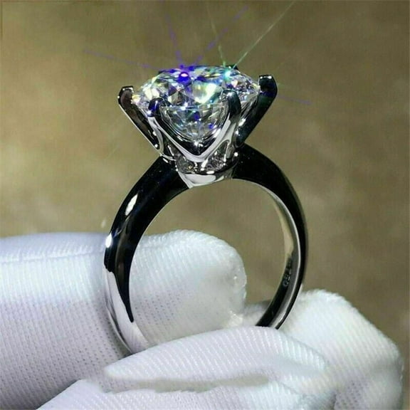 2Ct Round Cut Lab-Created Diamond Women Engagement Ring 14k White Gold Plated Sterling Silver