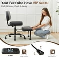 thumbnail image 6 of Criss Cross Office Chair-ADHD Chair with Adjustable Footstool, 360° Swivel Meditation Chair Flexible Design for Home, Fabric Ergonomic Cross Legged Desk Chair Greycloth, 6 of 8