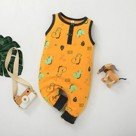 

Toddler boy clothes Baby Dinosaur Print Casual One-piece Romper Romper Baby Clothing Fragarn