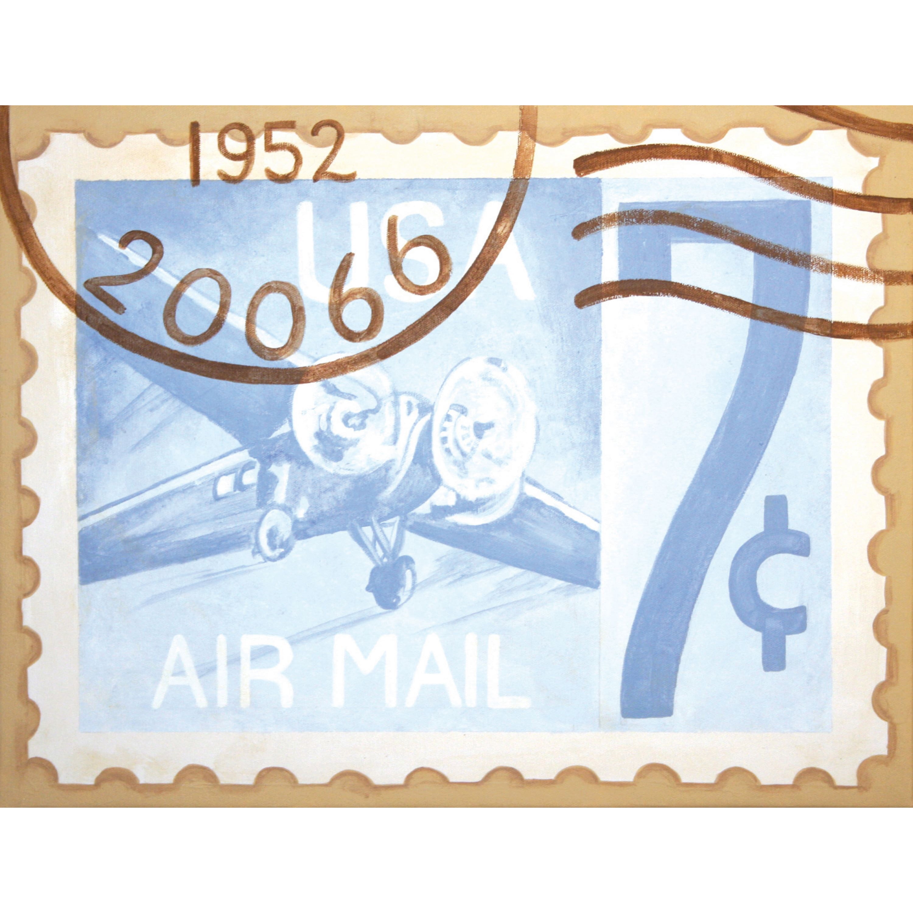Marmont Hill "7 Cent Stamp" by Reesa Qualia Painting Print on Wrapped Canvas