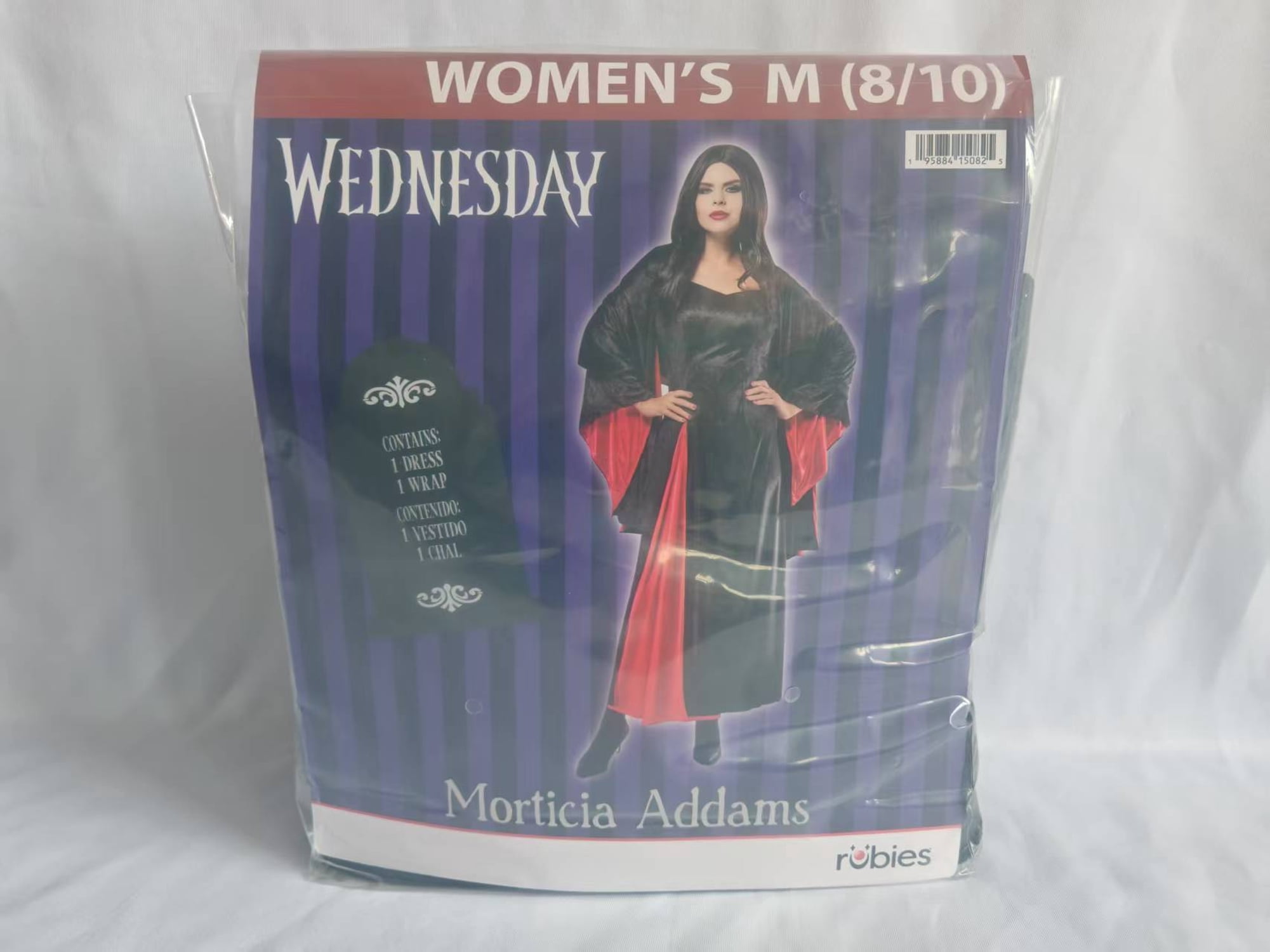 Wednesday Morticia Halloween Costume for Adults, Womens Size M (8/10), by Rubies