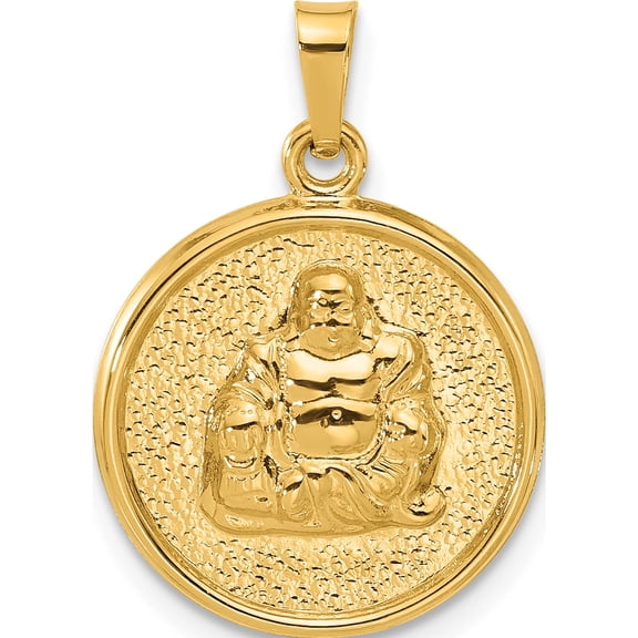 14K Yellow Gold Hollow Buddha Charm (Width 16.7) (Length 23.6) - Jbsp