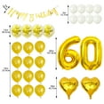 thumbnail image 2 of Gold Number 60th Birthday Decoration Set Happy Birthday Banner Balloons 60 Years Old Birthday Party Supplies Helium Balloons Number 60 Balloons Latex Balloon Foil Balloon, Gold 60th Party Balloons, 2 of 5