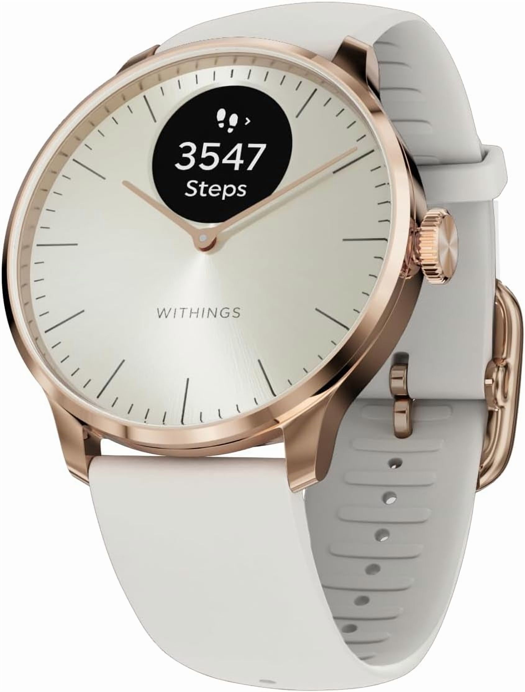 WITHINGS ScanWatch Light - Hybrid Smart Watch, Heart Rate Monitoring, Fitness Tracker, Cycle Tracker, Sleep Monitoring, GPS Tracker, 30-Day Battery Life, Android & Apple Compatible, HSA/FSA