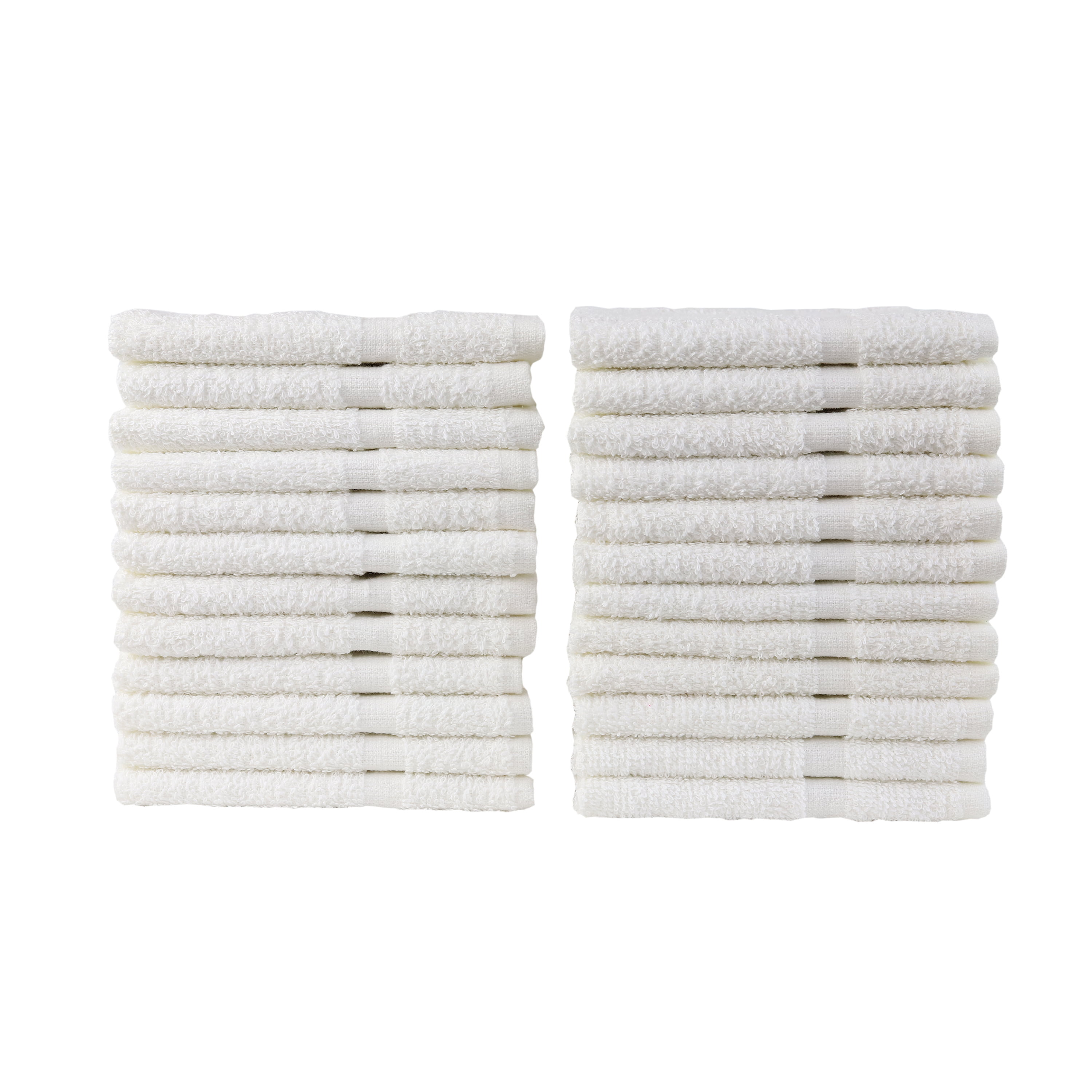120 pieces bright white new cotton salon basics bleach safe economy washcloths 