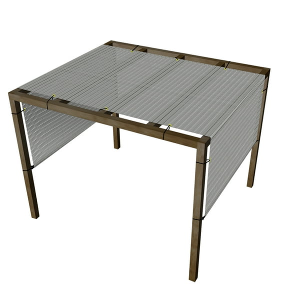 6'x4' Pergola Replacement Cover Canopy Sun Shade Screen Panel with Gromets Weighted Rods for Patio Deck Backyard Hollow out Light Grey