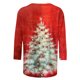 thumbnail image 5 of Camisetas de Manga Larga de las Mujeres Imprimir Navidad Cuello Redondo 3/4 Manga Suéter, Top Casual para las Vacaciones, 5 of 5