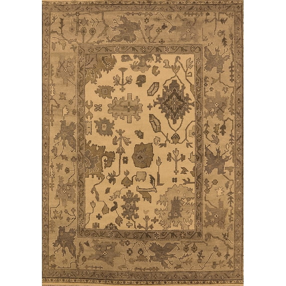 Ahgly Company Indoor Rectangle Oriental Brown Industrial Area Rugs, 3' x 5'