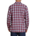 thumbnail image 3 of INSPIRE CHIC Men's Contrasting Colors Checked Slim Fit Long Sleeved Button Down Shirts with Pocket XL Red Navy, 3 of 7