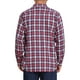 thumbnail image 3 of Camisas de hombre de ajuste slim de colores contrastantes con bolsillo, de manga larga y botones, XL, rojo y azul marino, 3 of 7