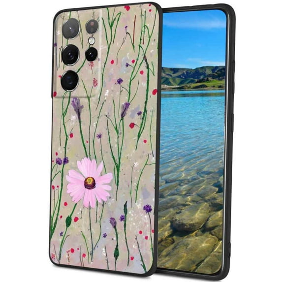 Compatible with Samsung Galaxy S21 Ultra Phone Case, Wildflowers-3-2 Case Men Women, Flexible Silicone Shockproof Case for Samsung Galaxy S21 Ultra