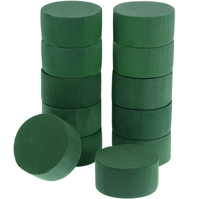12 Piezas de Espuma Floral Redonda Espuma Floral Húmeda Espuma de Flores Verdes Kit de Arreglo Floral DIY (2,95 x 2,95 x 1,57 Pulgadas)