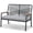 Gray, variant on LIFERUN 2-Seat Patio Bench, Wide Outdoor Rattan Love Seat Bench with 3.15in Thick Cushion, WPC Armrest, 500 lbs Capacity, for Garden, Balcony, Porch, Beige