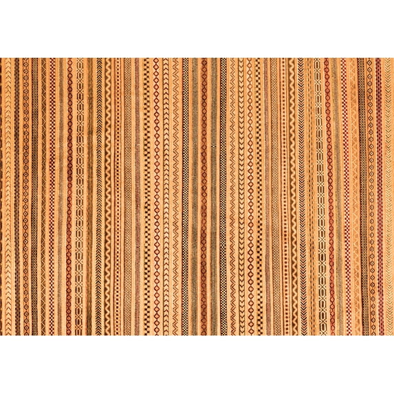 Ahgly Company Indoor Rectangle Oriental Orange Modern Area Rugs, 2' x 3'