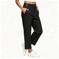 thumbnail image 6 of Hurxie Womens High Waist Button Work Pants Straight Leg Office Dress Pant Business Casual Trousers with Pocket, 6 of 6